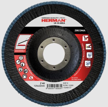 Lamells csiszoltrcsa - cirknium csiszolszemcsk rozsdamentes aclhoz 125mm