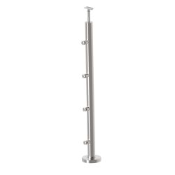  Talpra szerelt rozsdamentes oszlop 4 soros 90cm magas