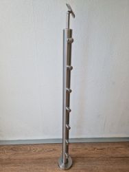  Talpra szerelt rozsdamentes oszlop 7 soros, 100cm magas