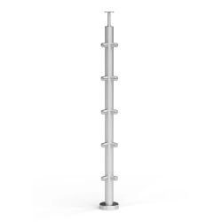  Talpra szerelt rozsdamentes oszlop 5 soros sarok oszlop, 100cm magas