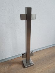  Rozsdamentes rvid oszlop vegkorlthoz, zrtszelvnyes, kztes, 60 cm magas