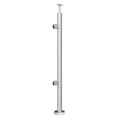  Talpra szerelt rozsdamentes oszlop vegkorlthoz, kezd, 100cm magas
