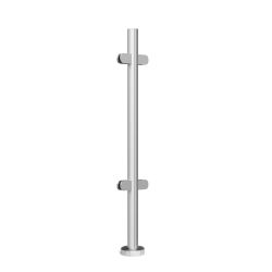  Talpra szerelt rozsdamentes oszlop vegkorlthoz, kzp, kapaszkod nlkl, 100cm magas
